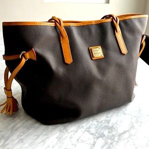 Tote bag Medium size, coated canvas leather trim Dooney & Bourke